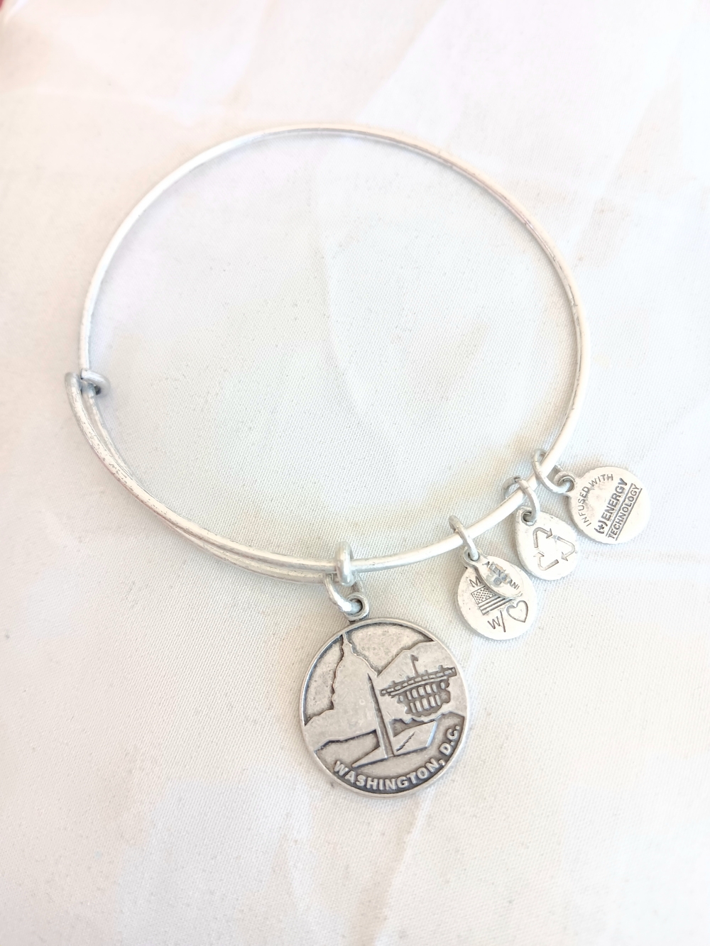 Alex And Ani Silver Washington, D.C. Charm Bangle Bracelet